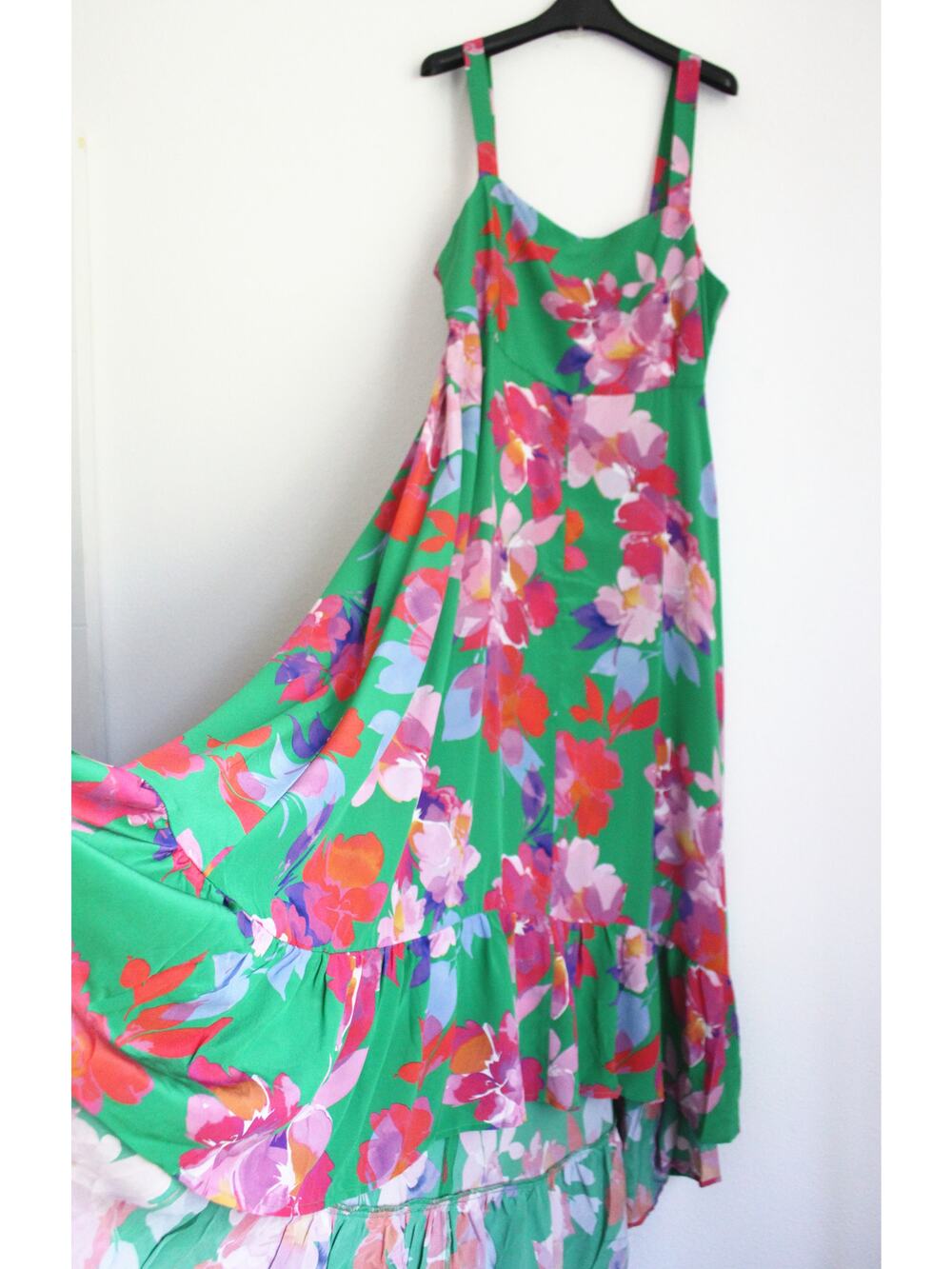 New JOHNNY WAS Floral Tropical Silk Midi Dress Size L